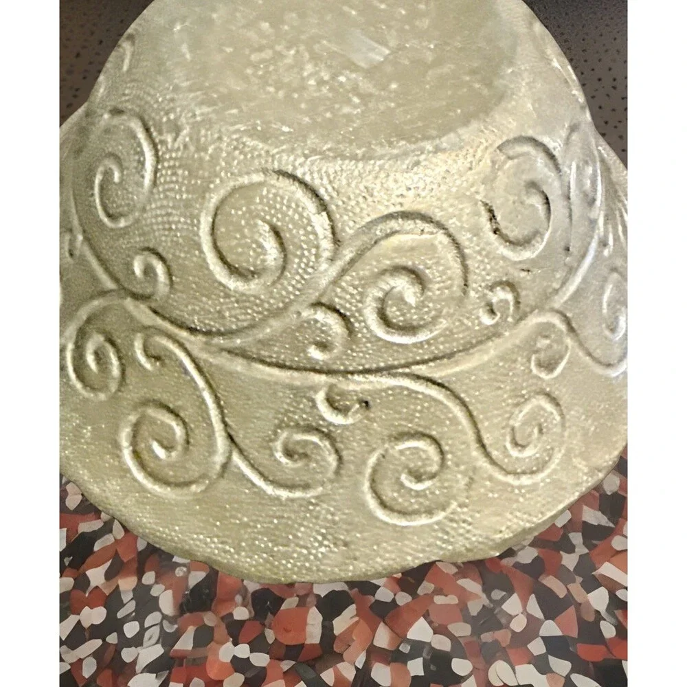 Hand Hammered METAL SERVING BOWL SWIRLING DESIGN INDIA CATERING LARGE  12